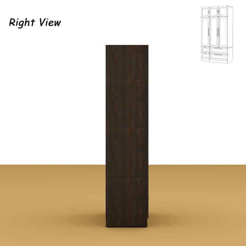 Modern White Wardrobe Closet with Mirror - Multi-Functional Bedroom Storage Cabinet