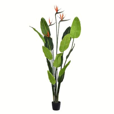 Vickerman 5' Artificial Potted Bird of Paradise Palm Tree.