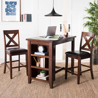 SAFAVIEH Shadya 3-Piece Wood Pub Set - 42" x 24" x 36" - 42Wx24Dx36H