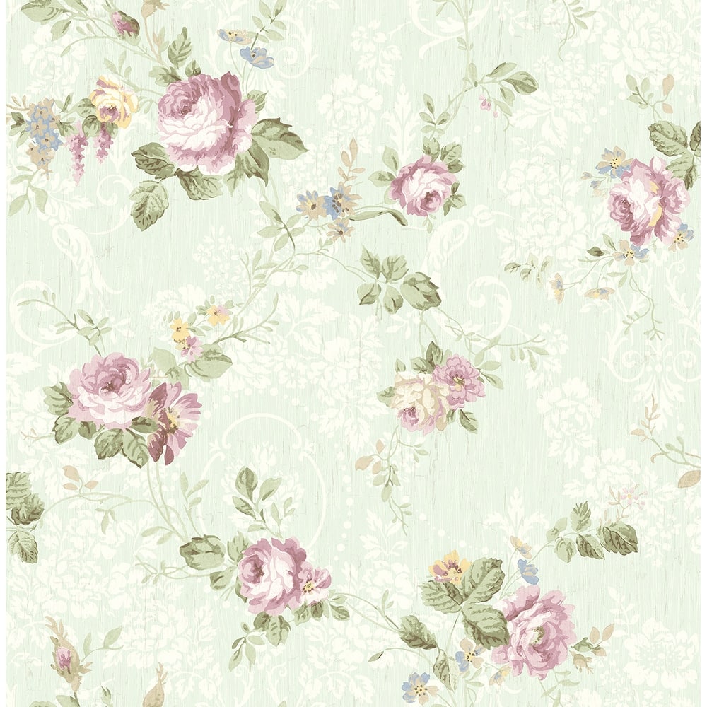 Seabrook Designs Filip Floral Trail Unpasted Wallpaper