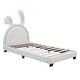 preview thumbnail 31 of 43, Modern Upholstered Leather Platform Bed, with Rabbit Ornament and Leather Headboard