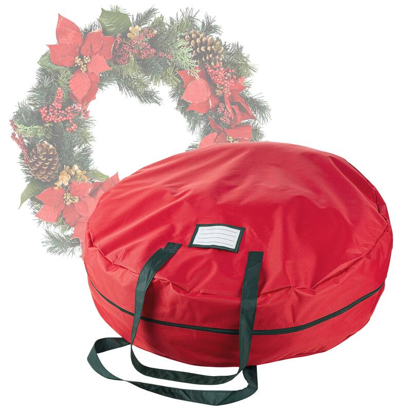 Tiny Tim Totes Premium Holiday Christmas Wreath Storage 36" Wreaths - 36" - Red