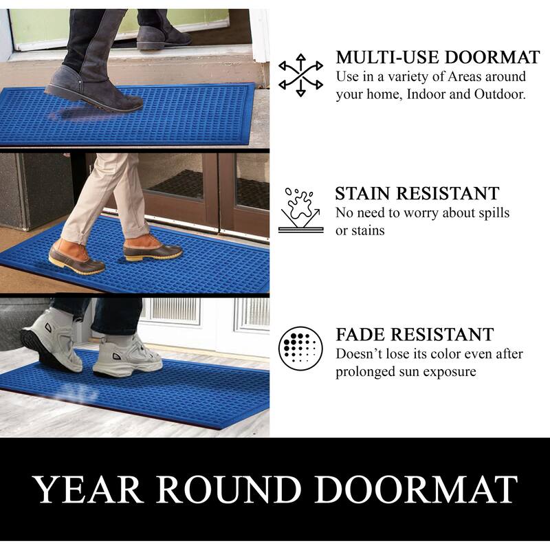 A1HC New All Weather Superior Dirt and Moisture Absorbing Polypropylene Door Mat with Non-Slip Backing for Inside Outside Use