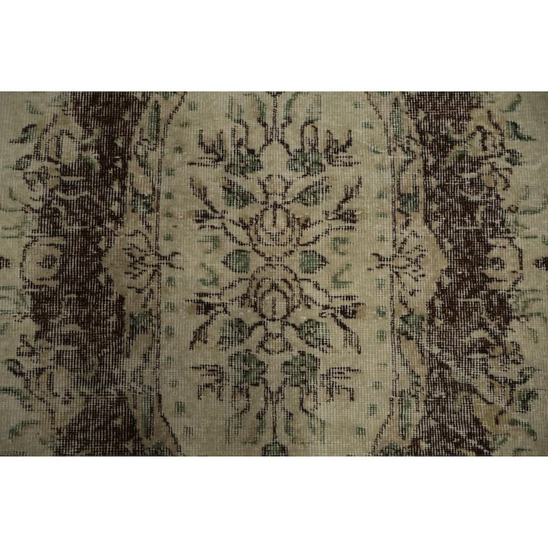 Hand Knotted Oriental 100% Wool Carpet Transitional Floral Beige & Ivories Anatolian Area Rug - 9' 1'' X 5' 4''