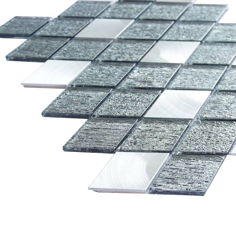Altair Ballagh Diamond Laminated Glass Mosaic Mix Aluminum Wall Tile