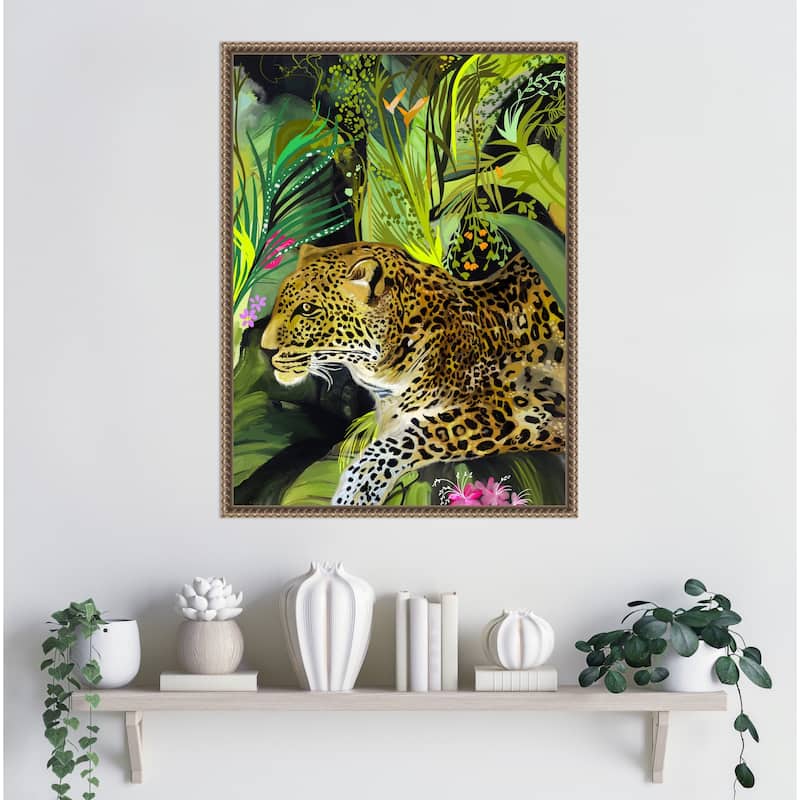 Leopard King by Josie George Framed Canvas Wall Art