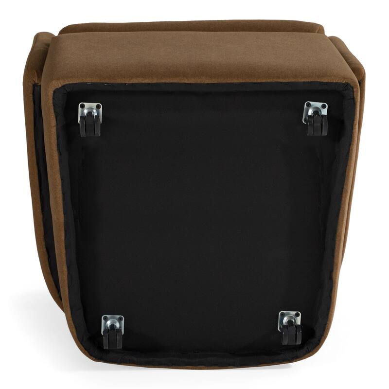 Tassell Modern Brown Fabric Dining Chair w/ Castor Wheels