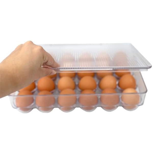 Shop 24 Compartment Bpa Free Plastic Egg Holder With Lid Clear Overstock 31253042