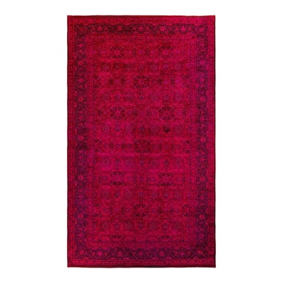 Overdyed, One-of-a-Kind Hand-Knotted Area Rug - Pink - 8' 1" x 14' 1"
