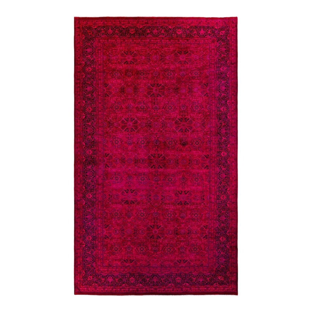 Overdyed, One-of-a-Kind Hand-Knotted Area Rug - Pink - 8' 1" x 14' 1"