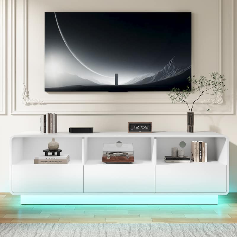 Modern 59-inch TV Stand with LED Lights & Storage