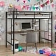 preview thumbnail 1 of 10, Modern Twin Size Loft Bed With Desk And Shelf,Space Saving Design for Bedroom Black
