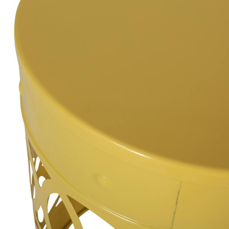 Outdoor Metal S/2 End table, No assembly is required, This comes as a set of two