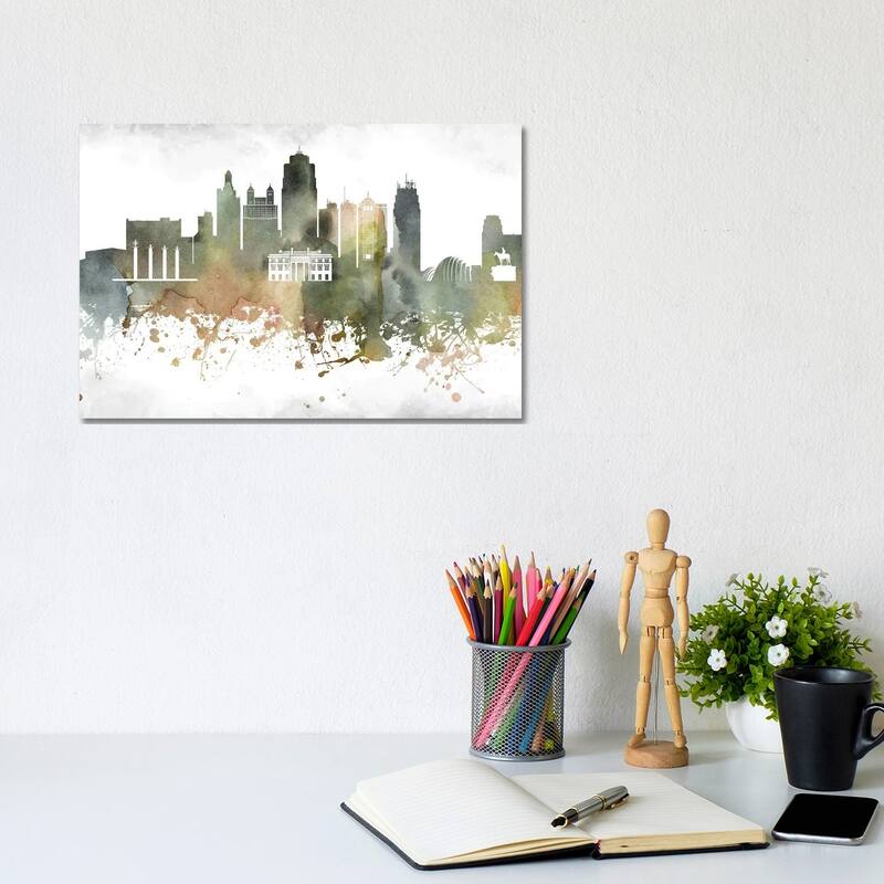 iCanvas "Kansas City Skyline" by WallDecorAddict Canvas Print - 8x12x0.75