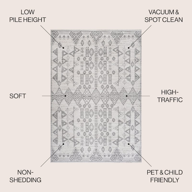 JONATHAN Y Skoura Tribal Diamond Geometric Area Rug