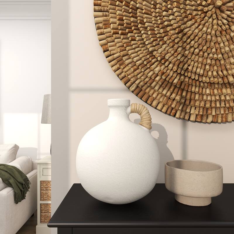 Blue Metal Ombre Decorative Vase with Brown Accents