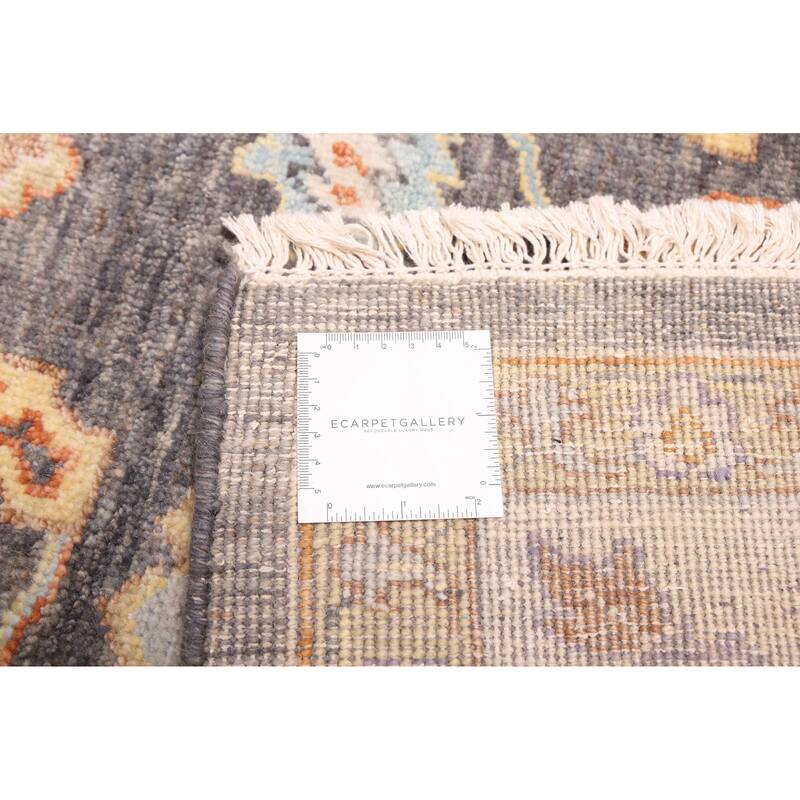 ECARPETGALLERY Hand-knotted Modern Oushak Charcoal Wool Rug - 8'1 x 11'5