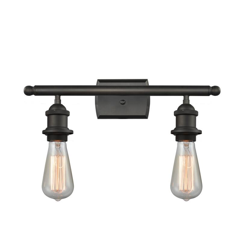 Innovations Lighting Bare Bulb 2 Light 16" Wide Bathroom Vanity Light - Oiled Rubbed Bronze