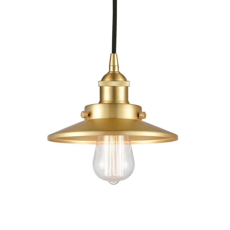 Innovations Lighting 616-1PH-6-8 Railroad Pendant Railroad 8" Wide - Satin Gold / Satin Gold