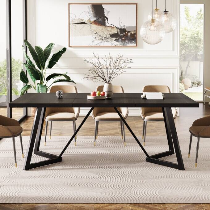 70.86-Inch Large Dining Table for 6-8, Modern Dining Room Table