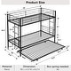 preview thumbnail 3 of 13, Modern Twin Over Twin Bunk Bed with Trundle and Guard Rail and 2 Side Ladders,Can be Divided Into Two Beds