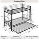preview thumbnail 3 of 13, Sturdy Twin over Twin Bunk Bed with Trundle and 2 side Ladders, Black