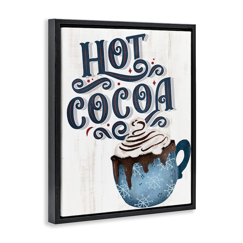 Stupell Warm Rustic Hot Cocoa Framed Floater Canvas Wall Art Design By Kim Allen