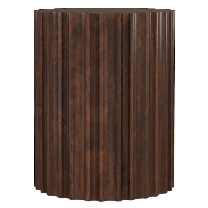 WYNDENHALL Doncaster 16" Wide Solid Mango Boho Contemporary End Table in Natural & Assembled - 16" D x 16" W x 20" H