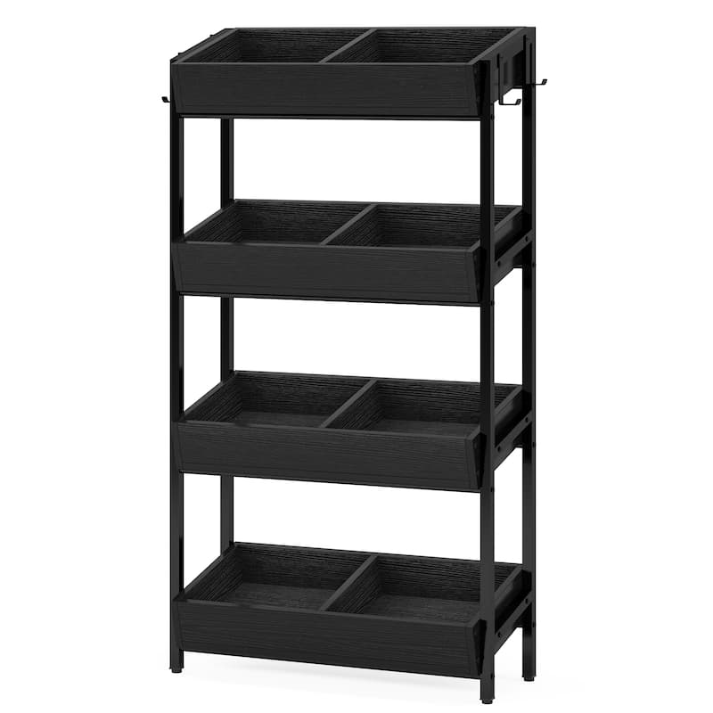 4-Tier Vegetable and Fruit Storage Retail Display Rack Stand