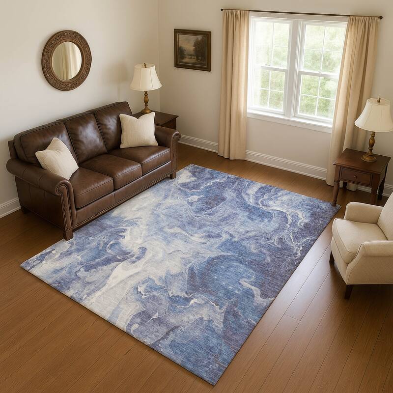 Premium Washable Super Soft Modern Chic Mayfield Rug - Navy - 2'6" x 3'10"