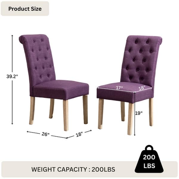dimension image slide 5 of 6, Copper Grove Schwalbach Upholstered Parsons Dining Chair (Set of 2)