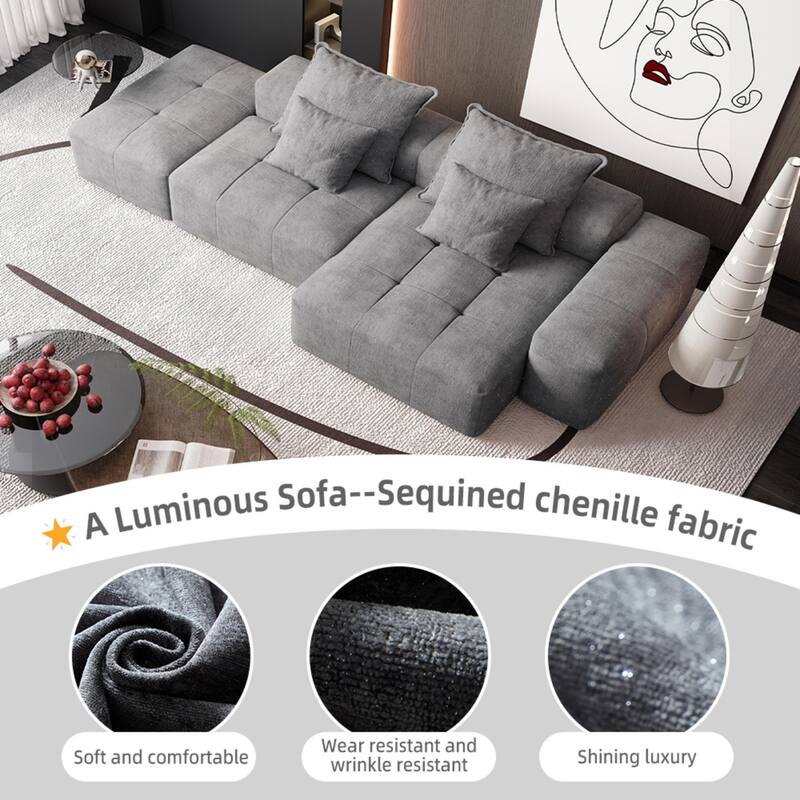 Homy Lin Modern Modular Sectional Sofa with Plush Cushions,Upholstered in Soft,Versatile Seating for Living/Lounge Spaces ﻿ ﻿ ﻿
