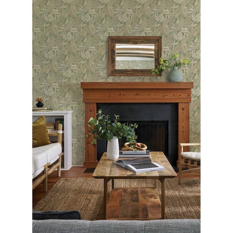 Chesapeake Holt Sage Woodland Wallpaper