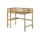 preview thumbnail 10 of 18, Elegant Twin Size Rubber Wooden Loft Kids Bed with Safety Guardrail,Built-in Desk and Ladder