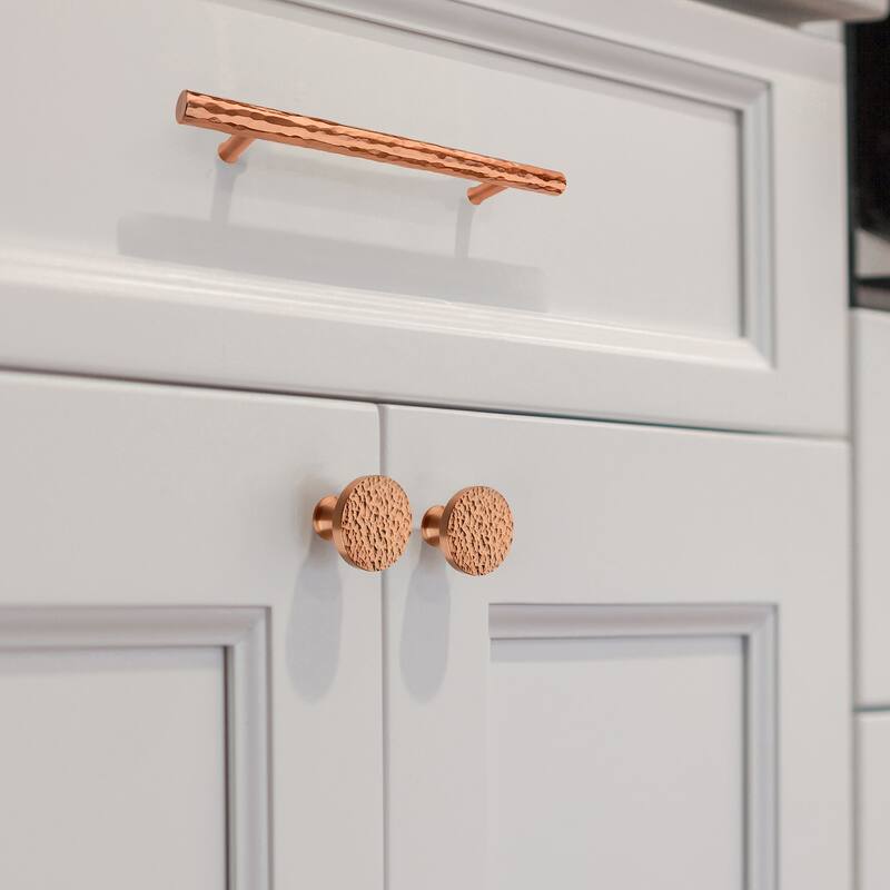 Copper Kitchen Cabinet Knobs 1-1/4 inch (32 mm) Diameter 100% Solid Brass Drawer Knob (10-PACK)