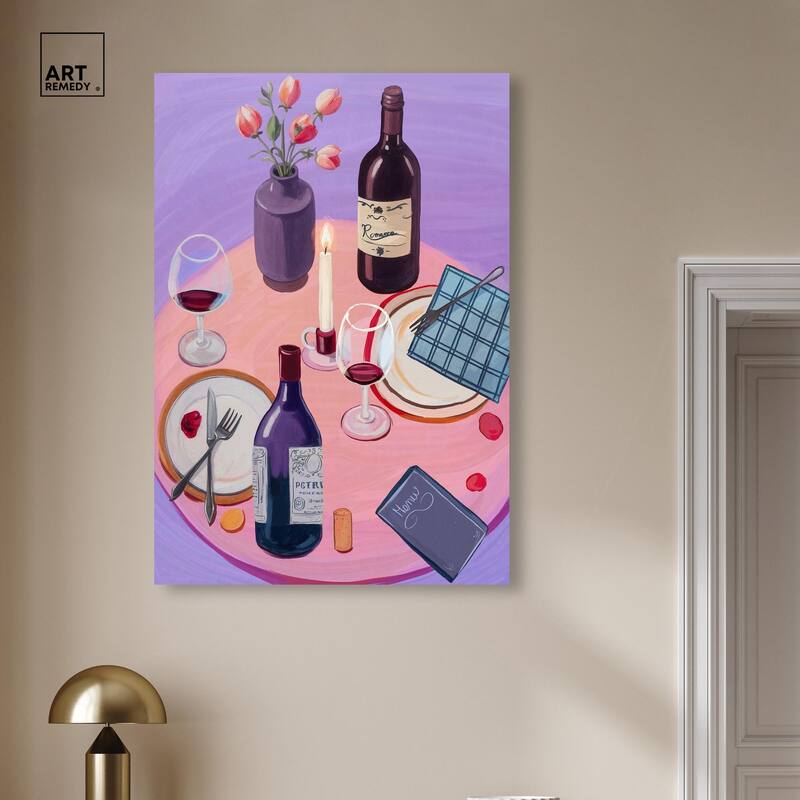 Lavender Haze Dinner Canvas by Art Remedy, Gallery Wrapped