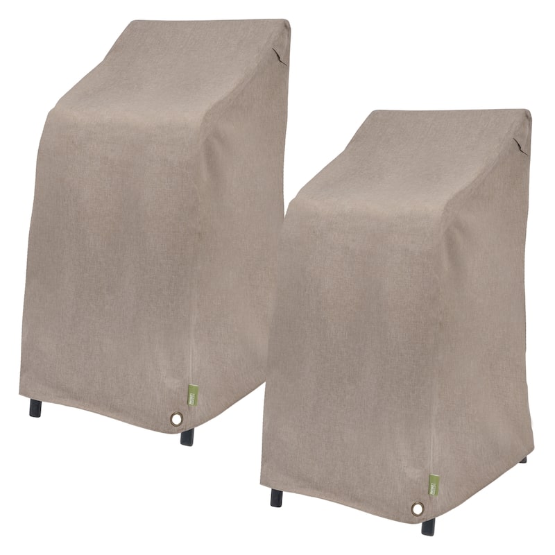 Modern Leisure® Garrison Stackable/High Back Bar Chair Cover, Waterproof, 27"L x 27"W x 49"H, Sandstone, 2-Pack - Grey