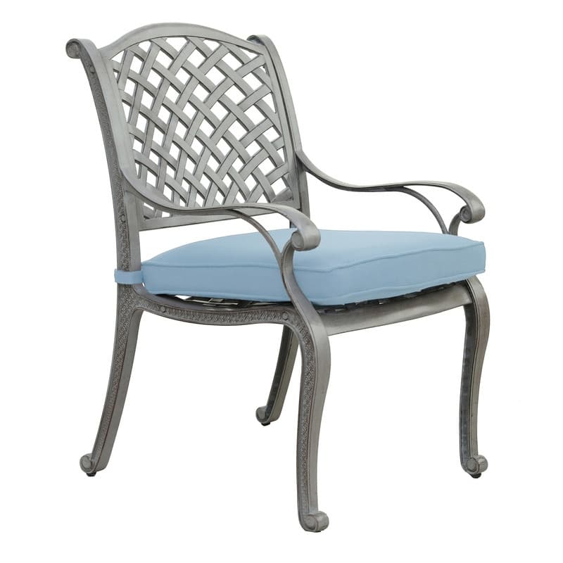 South Ponto 9-piece Aluminum Square Dining Set with Cushioned Arm Chairs by Havenside Home