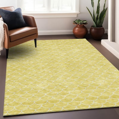 Premium Washable Super Soft Geo Scallops Mayfield Rug