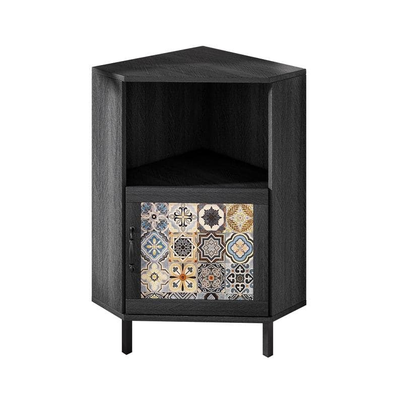 Mixoy Side Cabinet with Storage, Modern Free Standing Cabinet, Buffet Sideboard with Metal Base - corner