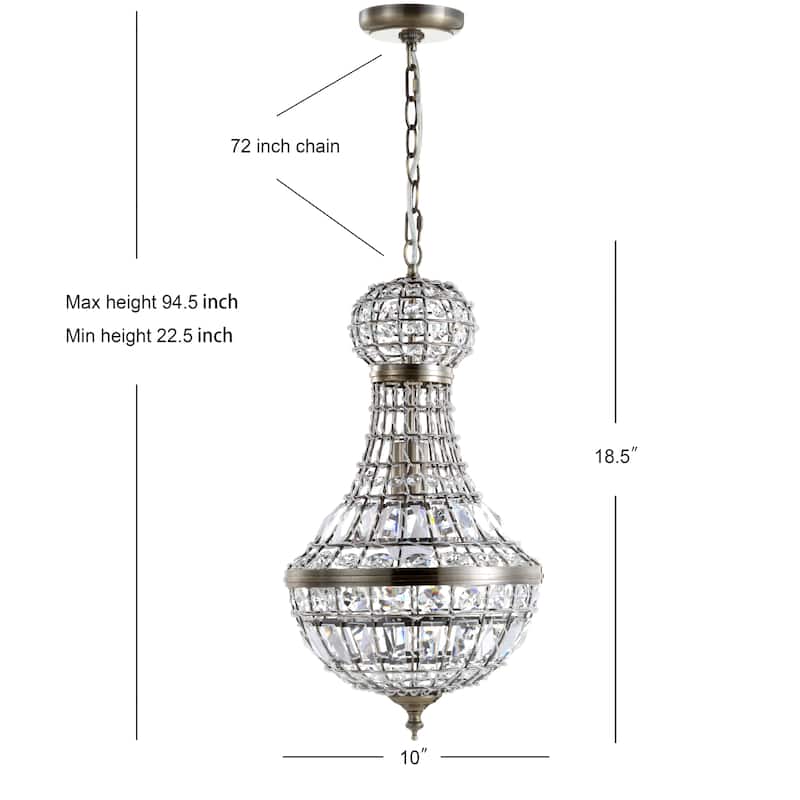 Tribeca 10" Crystal/Metal Empire LED Pendant, by JONATHAN Y