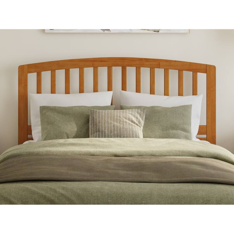Bed with Charging Station - Modern Arch Headboard & USB Ports - Solid Wood Frame - Box Spring Required