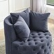 preview thumbnail 28 of 34, Velvet Upholstered Swivel Chair for Living Room, with Button Tufted Design and Movable Wheels, Including 3 Pillows