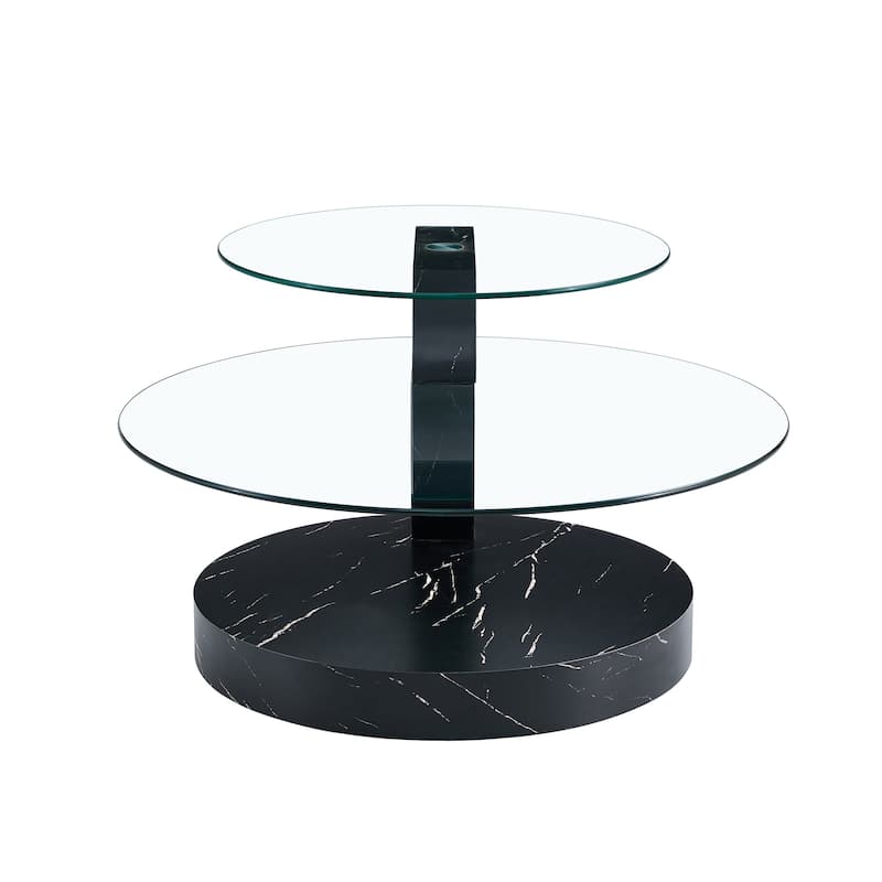 Modern and Practical Double-layer Round Coffee Table Sofa Side Table