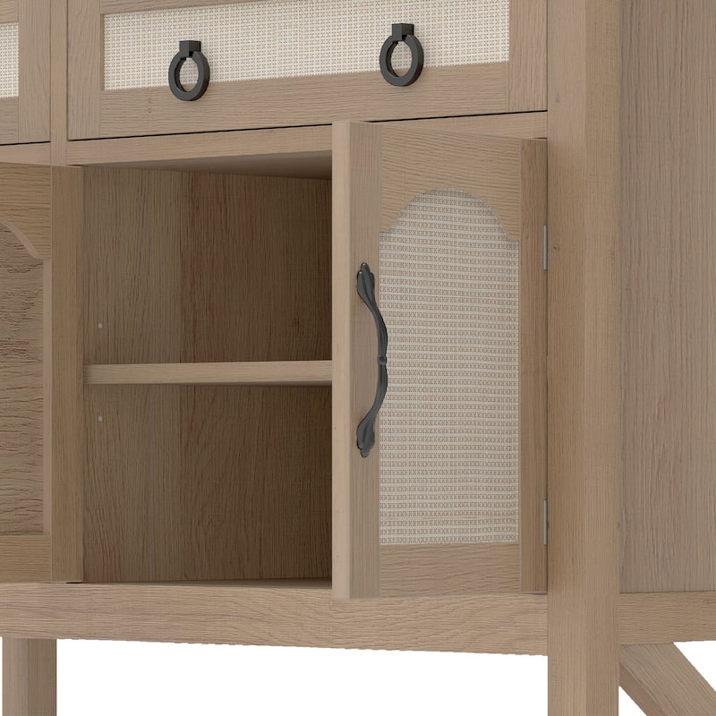 Farmhouse Sideboard Cabinet with 2 Drawers and Ample Storage for Kitchen or Dining Room Organization