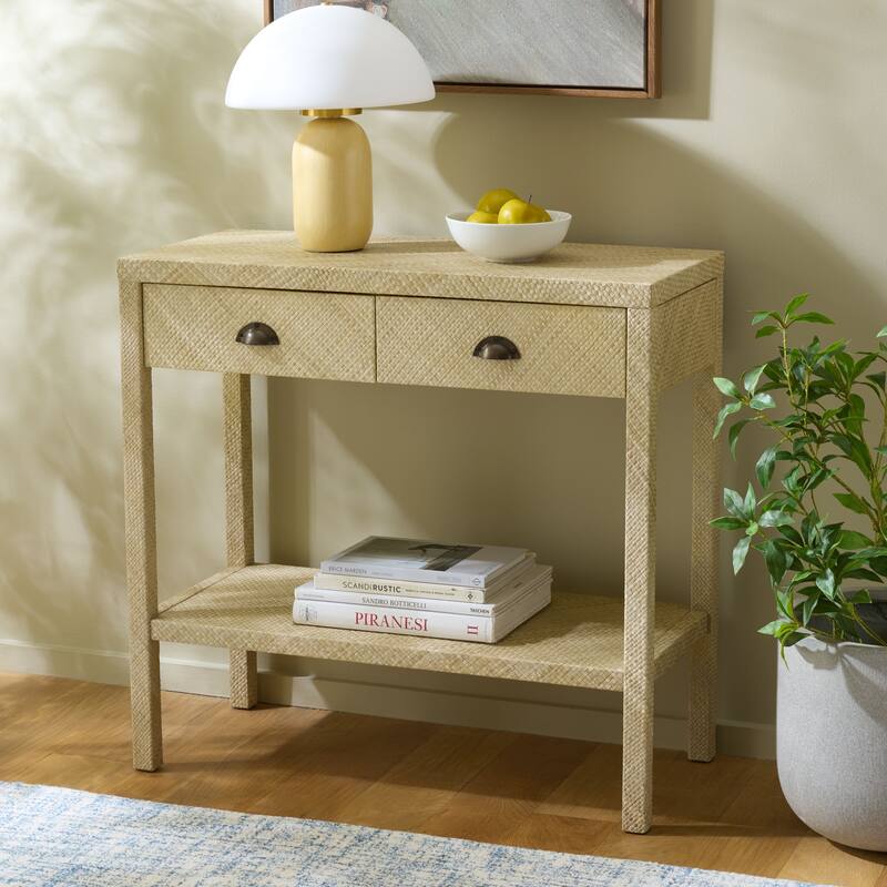 SAFAVIEH Francisca 2-Drawer 1-Shelf Console Table - 31" W x 14" L x 30" H - 31"W x 14"D x 30"H