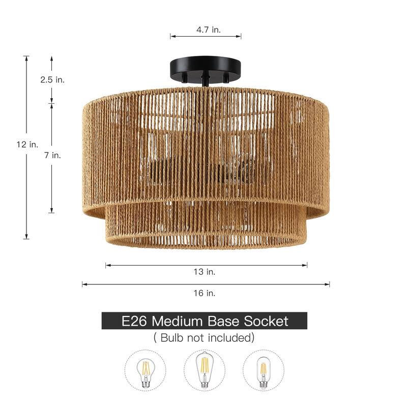 Dorn Tiered Drum Semi-Flush Mount