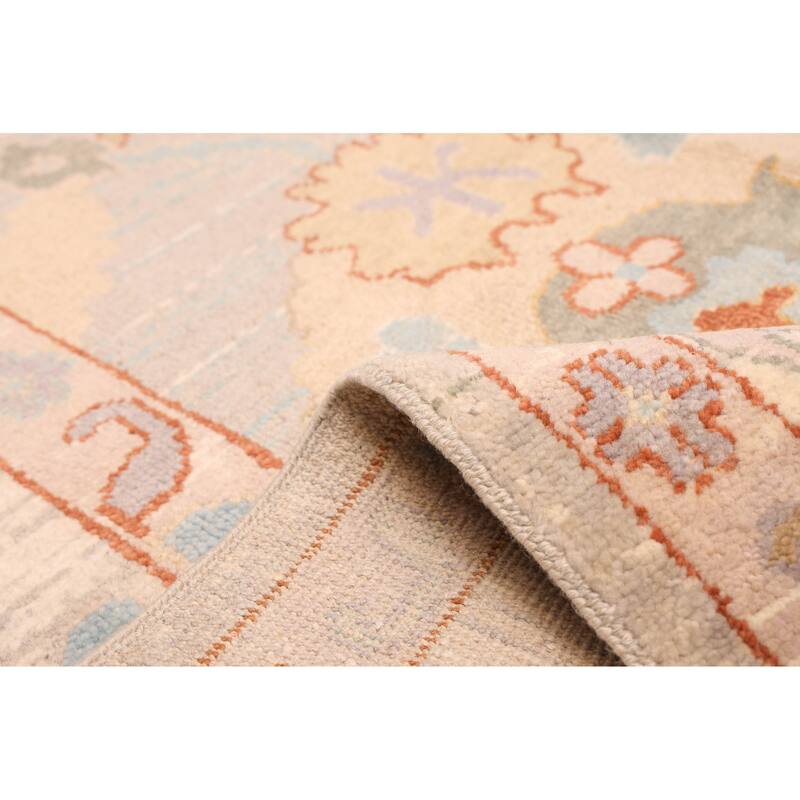 ECARPETGALLERY Hand-knotted Modern Oushak Light Grey Wool Rug - 9'10 x 13'10