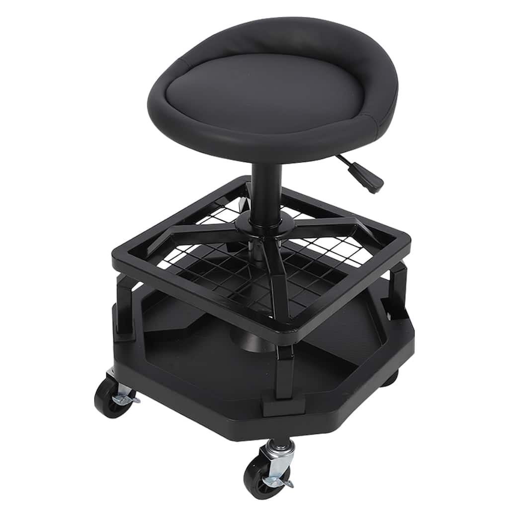 Rolling Shop Stool for Garage with Casters