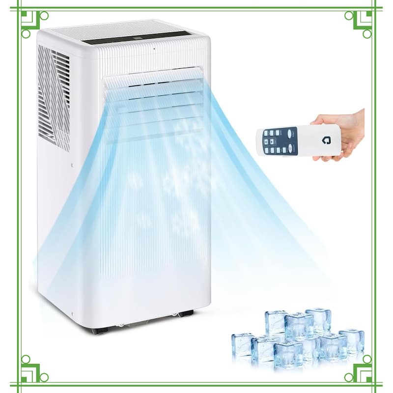 8000/10000 BTU 3-in-1 Portable Air Conditioner with Dehumidifier & Fan, Quiet AC for Bedroom with Remote,Window Kit - White